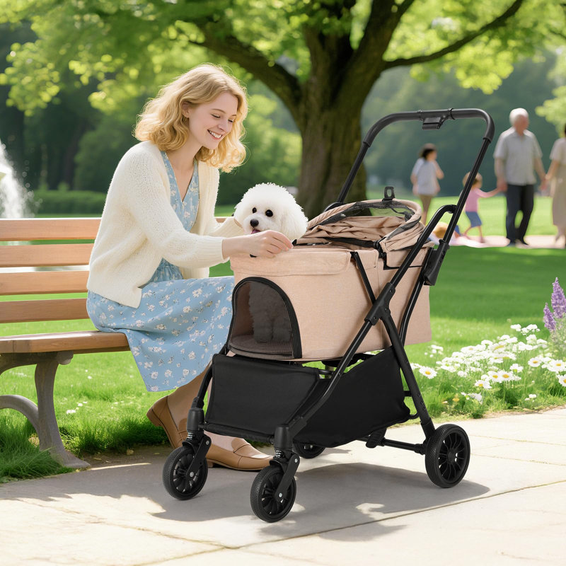 Foldable Pet Vehicle Travel Carrier, Pink