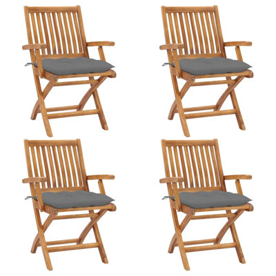 Chaise de patio en teck avec coussins