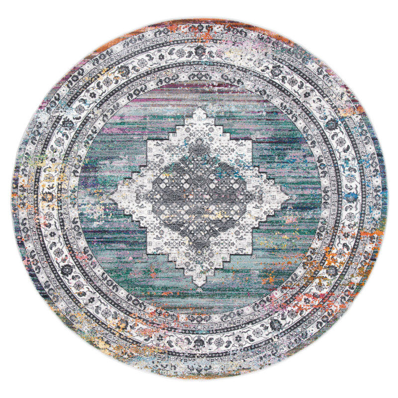 Bruckmann Performance Oriental Rug, Round 6'5"