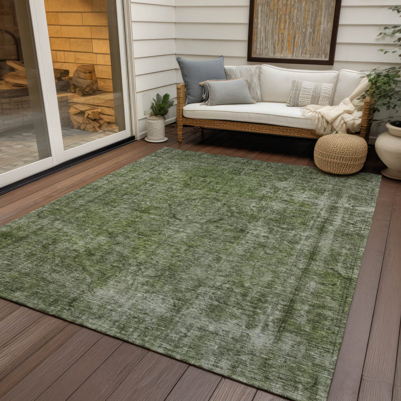 Tapis intérieur / extérieur vert Emberith, 2 pi 6 po x 3 pi 10 po