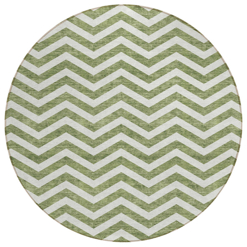 Colturo Chevron Indoor / Outdoor Rug, Round 8'