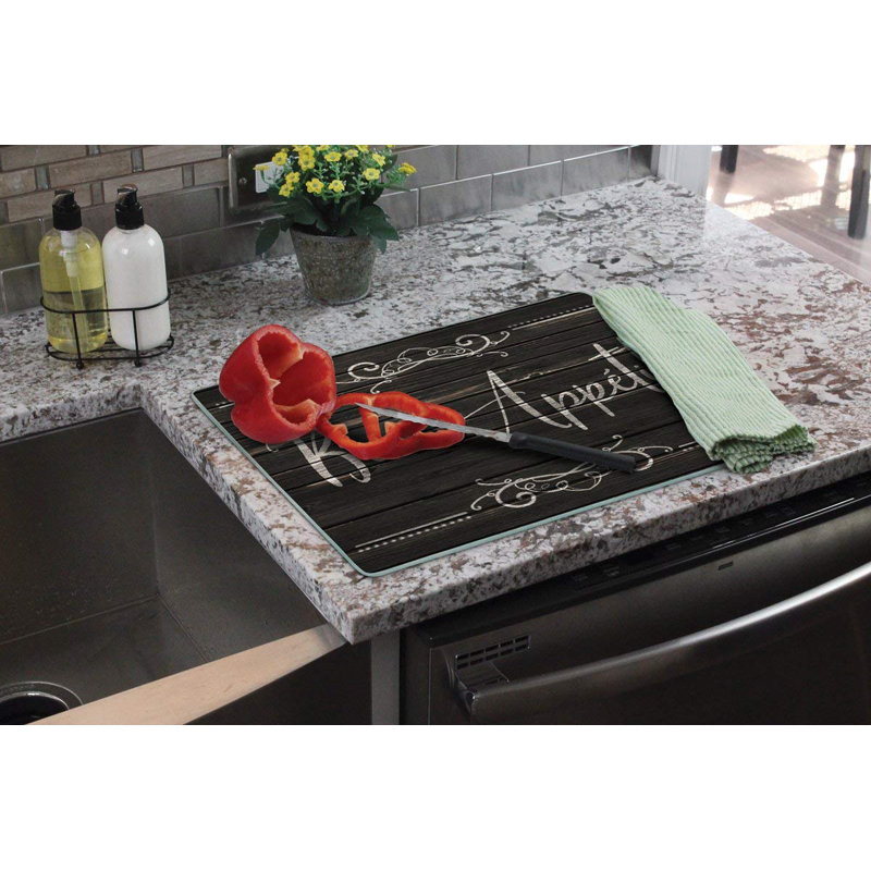 Bon Appetit Black Glass Rectangular Cutting Board
