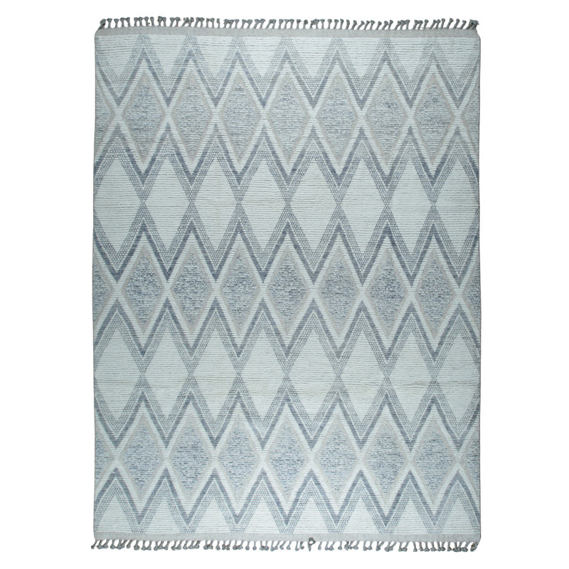 Marcilene Beige Hand-Knotted Wool Contemporary Transitional Area Rug
