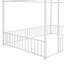 Structure de lit pleine grandeur en métal avec clôture, pour enfants, adolescents, blanc