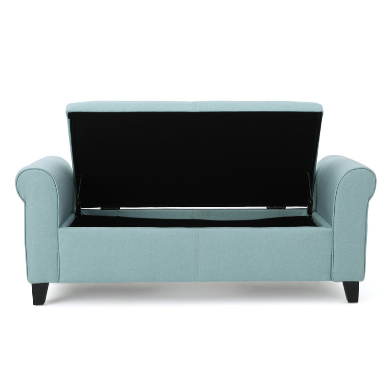 HAYES ARMED STORAGE BENCH, Bleu clair