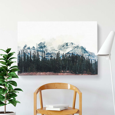 Snow Upon the Mountains in Canada in Abstract - Wrapped Canvas