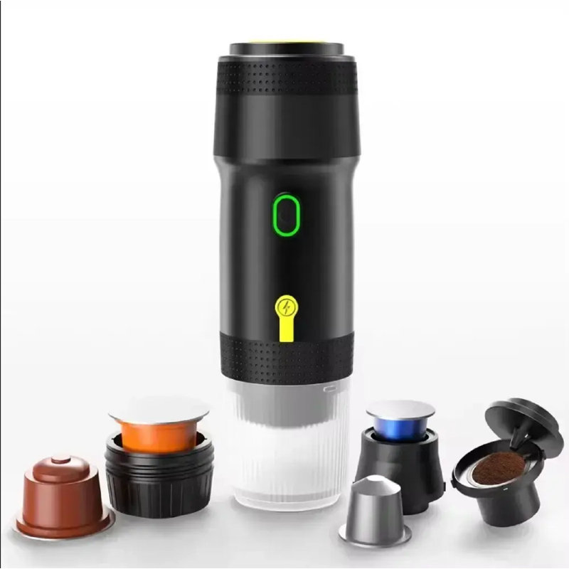 Portable Electric Espresso Machine, Self-heating Usb-c & Car Charger Compatible Mini Coffee Maker For Use With Capsules Or Ground Coffee, Ideal For Travel, Office, And Camping