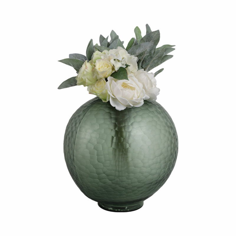 Bastia Handmade Glass Table Vase, Overall Height - 14"