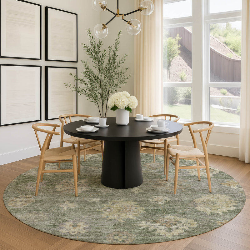 Tapis lavable à la machine intérieur / extérieur ACN2305, Rond 8 pi