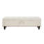 Banc de rangement avec repose-pieds 59 po pour bout de lit, tissu beige | Idée de cadeau