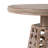Rustic Round Farmhouse Wooden End Table With Carved Floral Patterns Base, Boho, For Living Room, Bedroom, Distressed -799501102