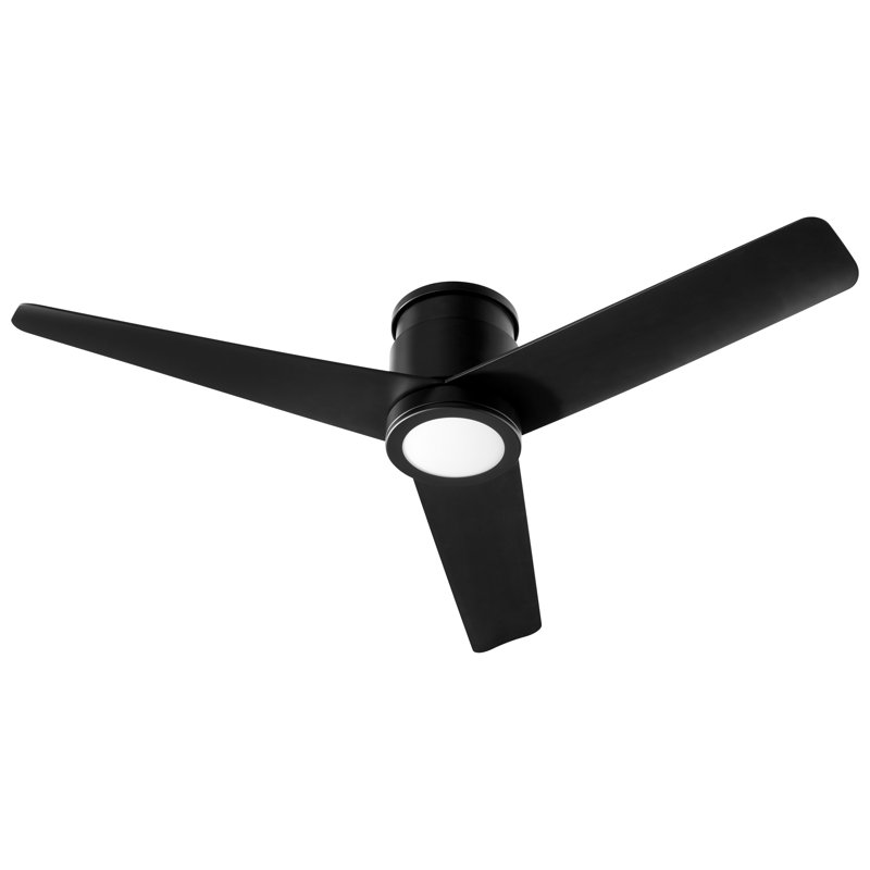 Gatian 52'' Ceiling Fan with Light Kit, Black
