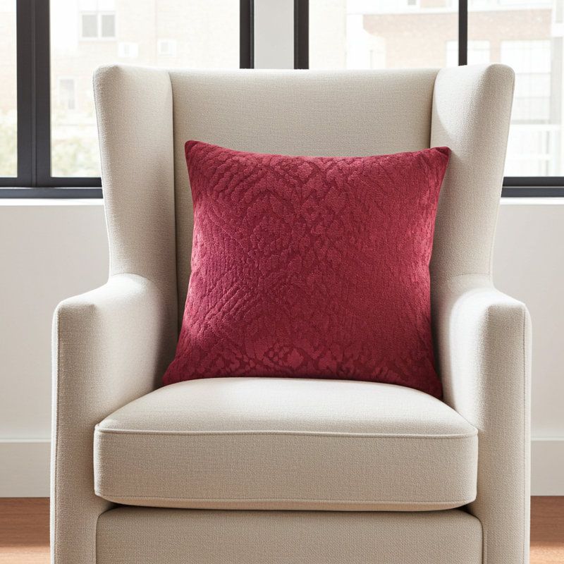 Velvet Grayce Ikat Reversible Throw Pillow, 12" x 20", Lumbar Pillow