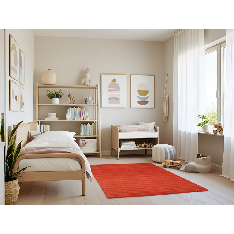 Tapis de zone rouge pourpre contemporain, Rectangle 3 pi x 5 pi