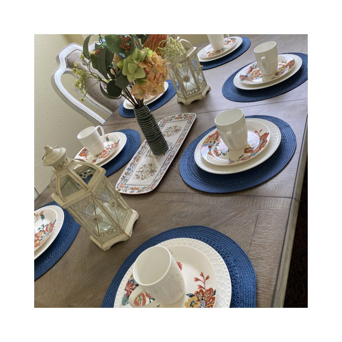 French Lace Pfaltzgraff Sylvia 32 Piece Dinnerware Set Stone Lain