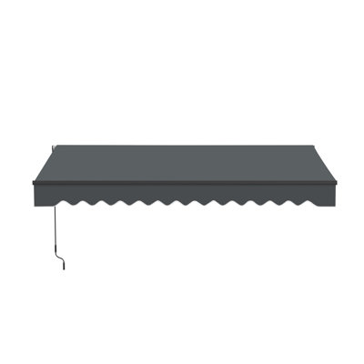 Auvent de terrasse rétractable pour la maison | Auvent de terrasse | Protection contre les rayons UV | Cadre noir manuel | Amélioré 2024