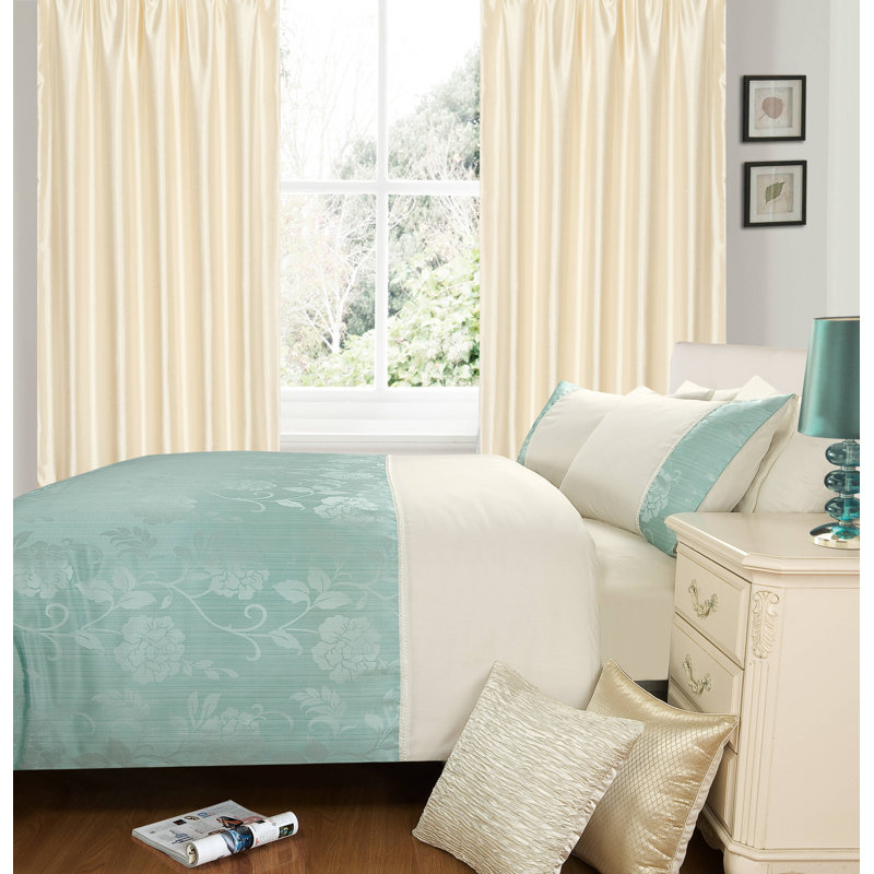 Anicka Silk Floral Duvet Cover Set, Single Duvet Cover Set, White