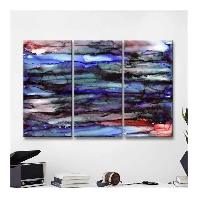 « the rêve rise », ensemble de 3 impressions multi-pièces sur toile, H 24 po x l 36 po