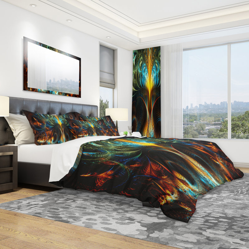 Never Ending abstract - Abstract Duvet Cover Set - Microfiber Polyester, Full/Queen Duvet Cover + 2 Shams