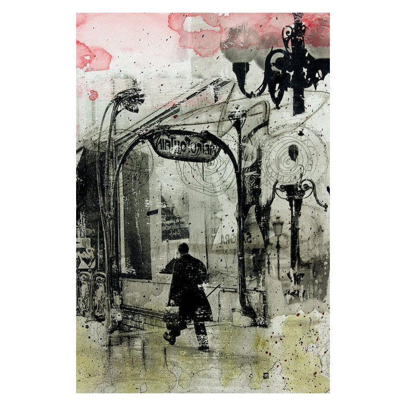 Impression sur toile tendue, "rush hour", H 26 po x l 18 po x P 1,5 po