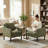 2PCS Mid Century Modern Accent Chair, Chenille Fabric Armchair with Curved Arms, Upholstered Reading Chair-807066895