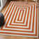 Isibeal Modern Classic Mitre Stripe Terracotta/Ivory Rug