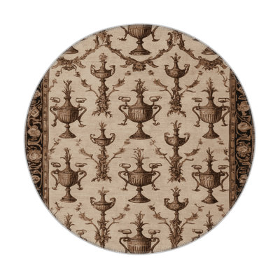 French Brown Indoor and Outdoor Area Rug