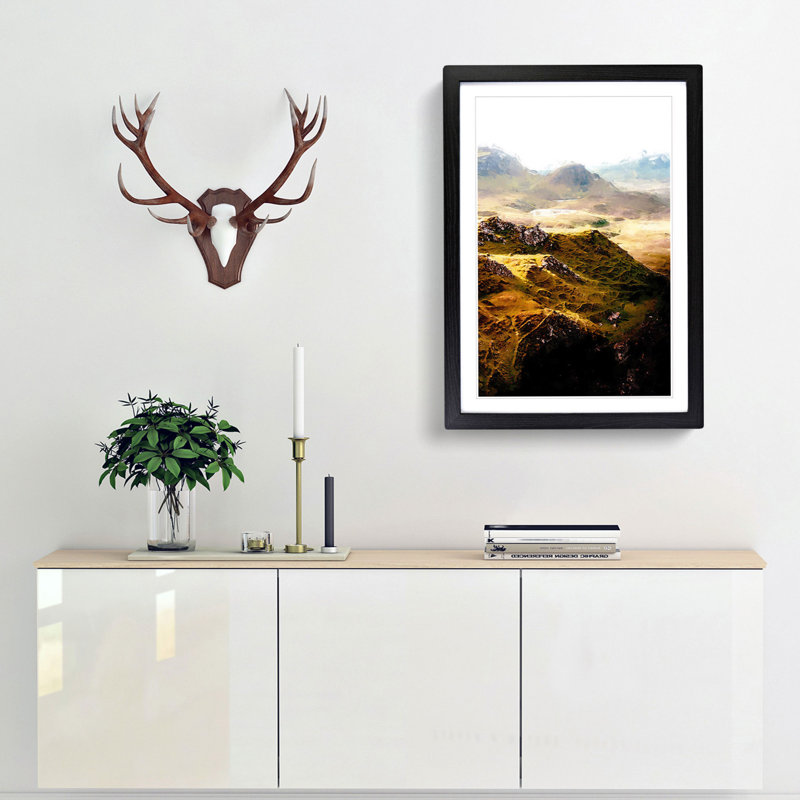 Portree in the Isle of Skye Scotland - Picture Frame Graphic Art Print, 91cm H x 60cm W x 2cm D, Black