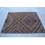 Tapis moderne en laine à motif géométrique noir 50 x 66,9 po