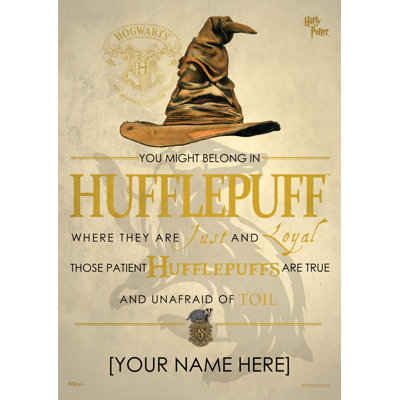 Harry Potter (Sorting Hat Hufflepuff - Personalized)' - Unframed MightyPrint Wall Decor