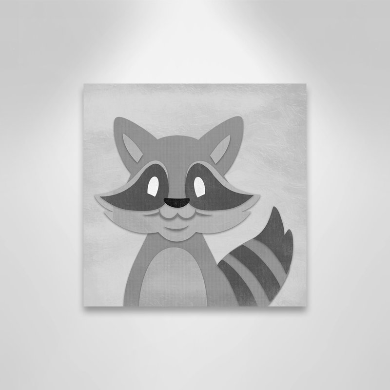 Impression sur papier Cheery Racoon, H 12 po x l 12 po x P 1,5 po, Canevas