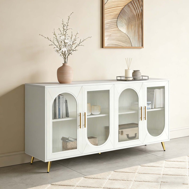 Armoire de rangement et tablettes réglables, Blanc antique