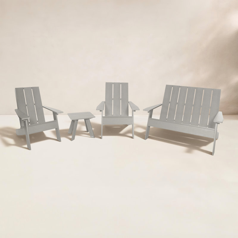 Byrnes 4 - Person Patio Conversation Set, Gray