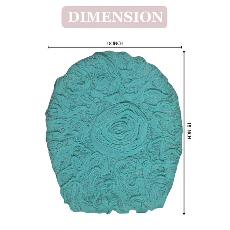 Couvercle de siège de toilette 100% coton en peluche avec ajustement élastique et doux, 18 po x 18 po, Turquoise