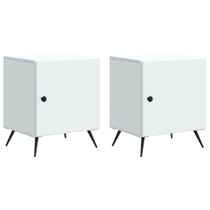 43cm W Manufactured Wood Bedside Table, White