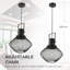 Luminaires suspendus industriels HOMcom, plafonnier suspendu en métal noir pour salon, chambre à coucher, cuisine, salle à manger avec chaîne de suspension réglable