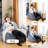 Giant Memory Foam Bean Bag Chair - Plush Faux Fur, Ergonomic Design for Gaming & Reading (Grey, No Assembly)-1388502413-1388502412