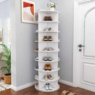 8 tour à chaussures 8 tournants, 360 tournants, blanc, maximisent le rangement dans un espace limité, design moderne