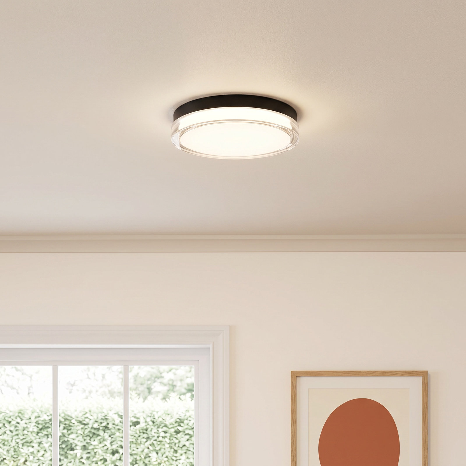 Pi Single Light Flush Mount, 3000K, 2.5" H x 15" W x 15" D, Matte Black