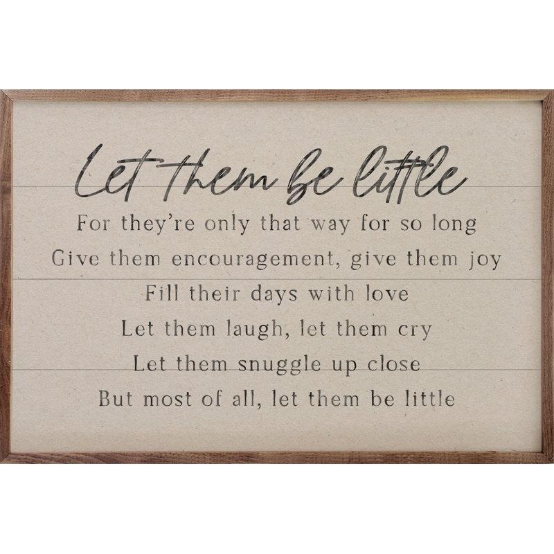 «Let Them Be Little», H 10 po x l 16 po, Black