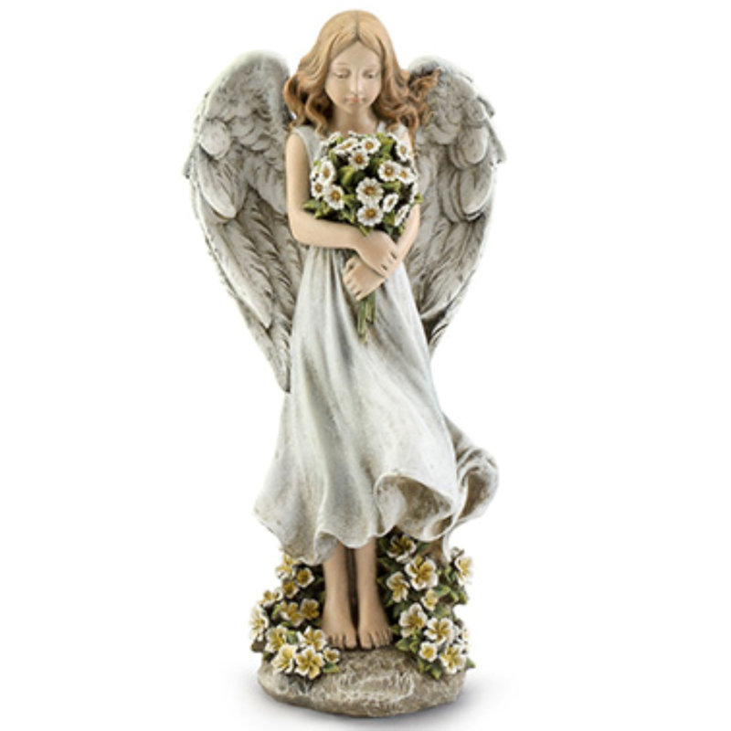 Ange tenant un bouquet de fleurs