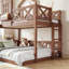 Lit superposé simple au-dessus de double PlayNook avec clôture en filet et espace de rangement PlayNook-132460906