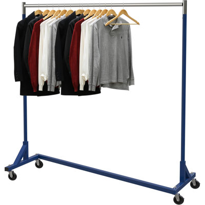 Commercial Z Base Garment Rack, Blue