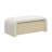 Upholstered Ottoman With Drawer, White