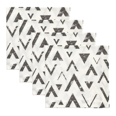  Ensemble de 4 serviettes noires triangulaires