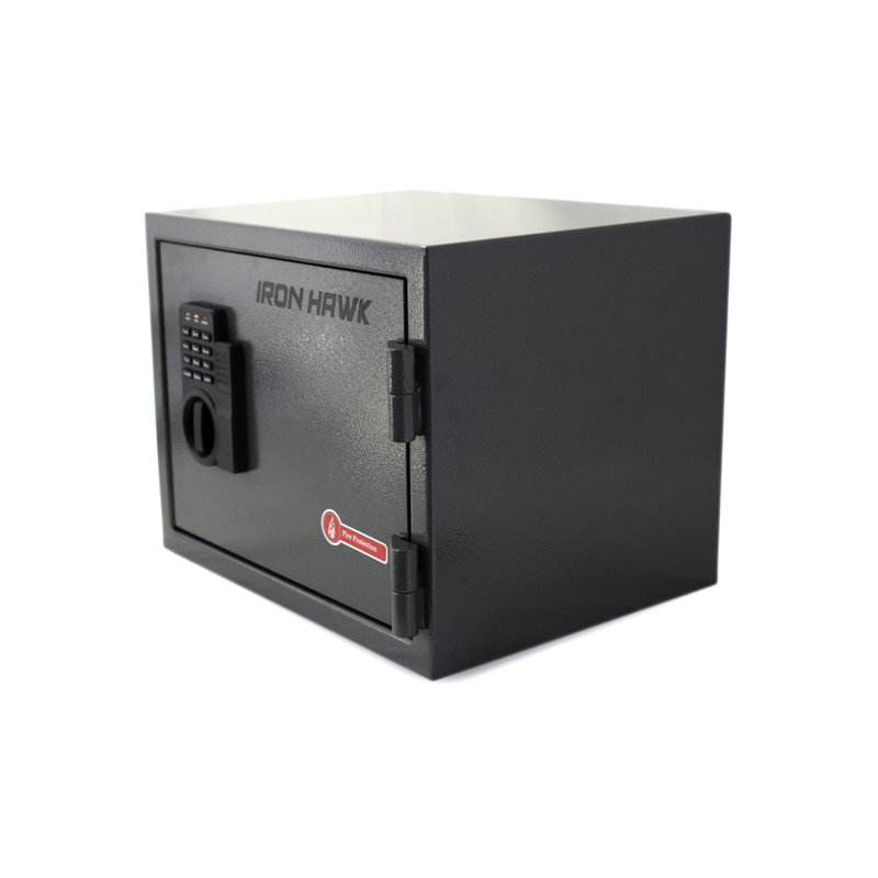 Coffre-fort pour petits bureaux en acier - 12,01 po Profondeur, 15,4 largeur, hauteur, 46,27 lb, coffre-fort protégé gris