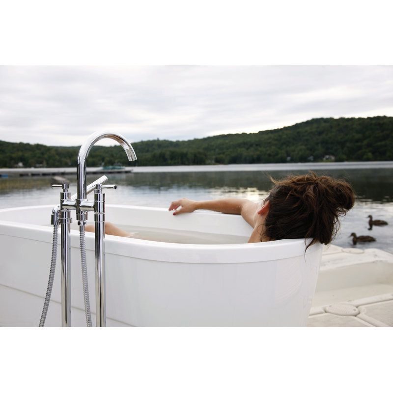 Pallace™ Two Hole Tub Filler, Polished Nickel, Cross