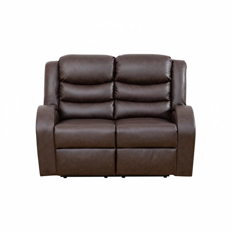 Causeuse inclinable en similicuir brun