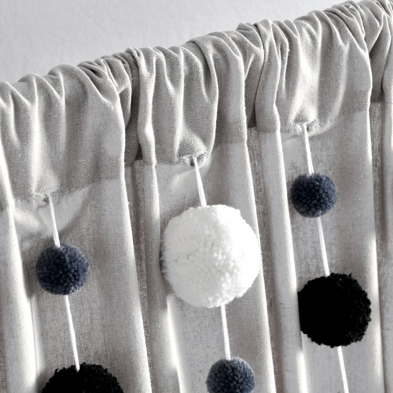 Cotton Blend Semi Sheer Curtain Single Panel, 52"W x 84"L, Gray