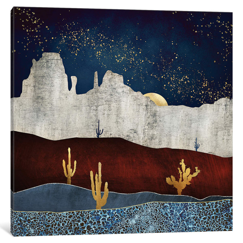 Moonlit Desert by SpaceFrog Designs - Wrapped Canvas Giclee Art Print, 93.98 cm H x 93.98 cm W x 1.91 cm D
